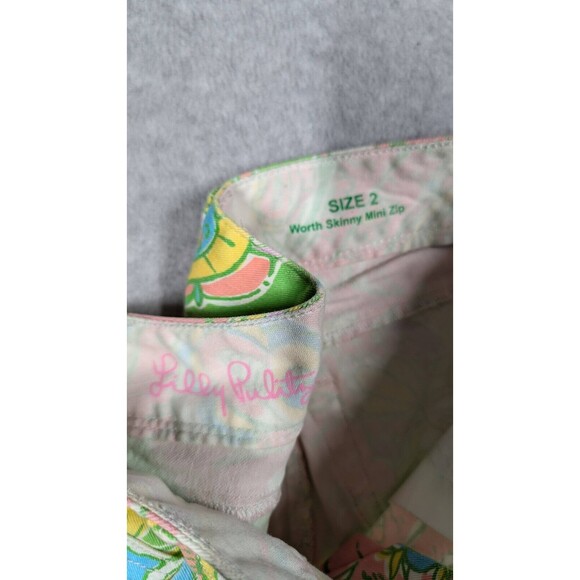 Lilly Pulitzer Women Jeans Size 2 Worth Skinny Mini Zip Ankle Paisley Elephant - Picture 11 of 14